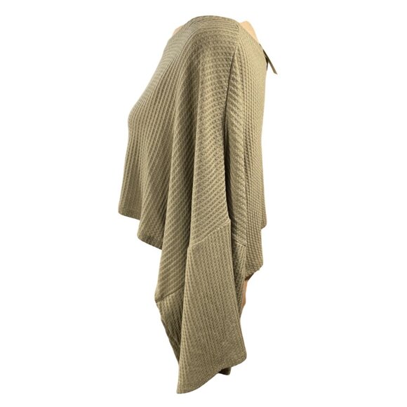 New Versona Waffle Knit Cropped Top Dolman Moss Green S Small - Picture 2 of 6
